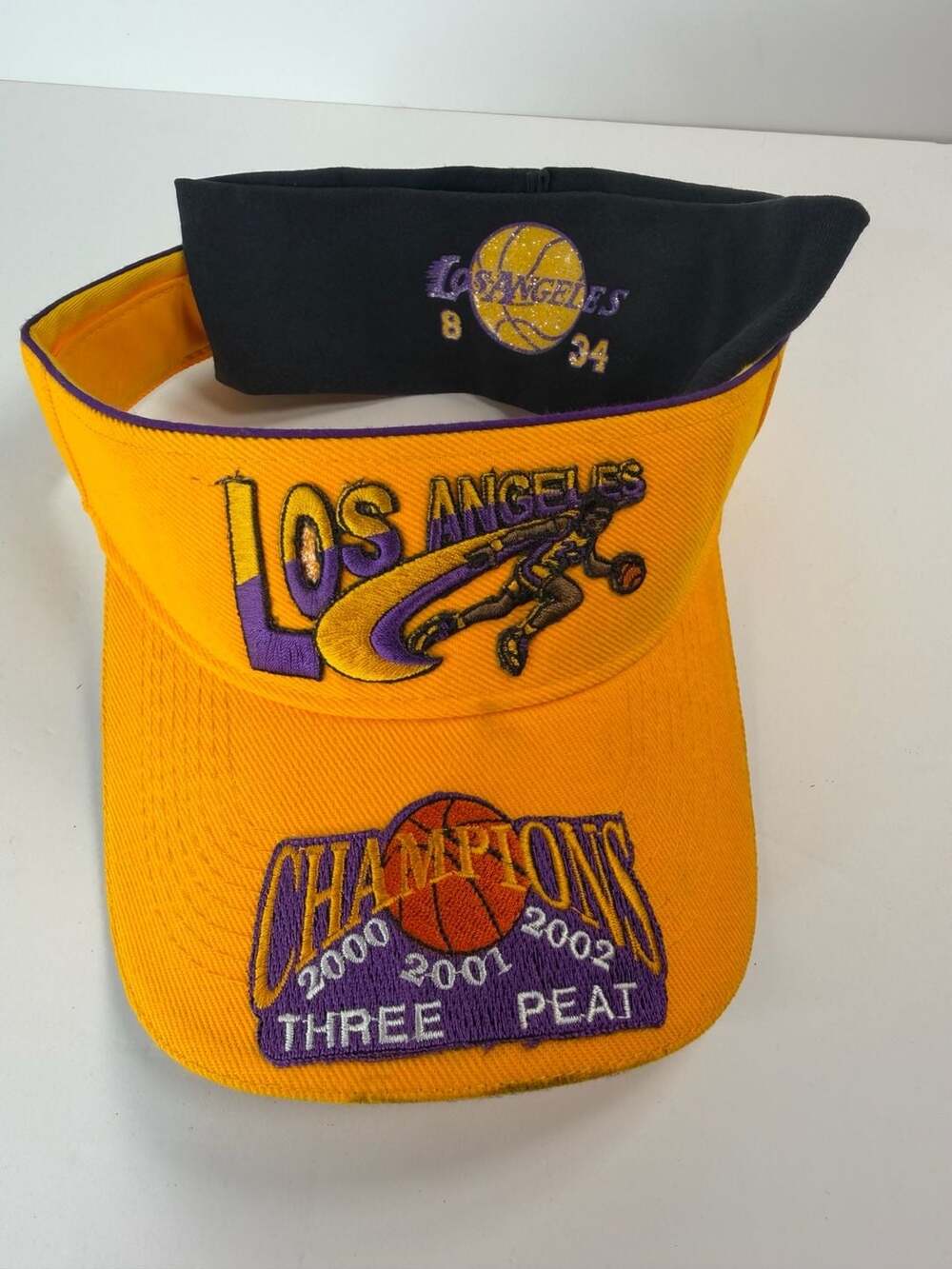 Vintage Los Angeles Lakers Champions Three Peat Visor with Detachable Headband